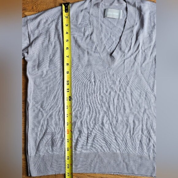 Zadig & Voltaire Happy Army Studded Elbow V Neck Sweater - Picture 10 of 11